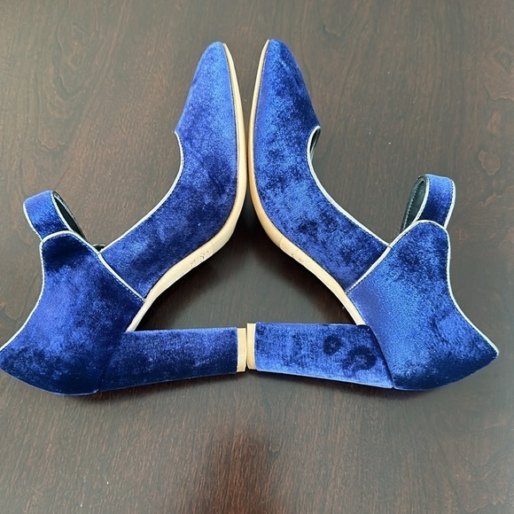 Boden Blue Velvet Heels - Picture 6 of 9